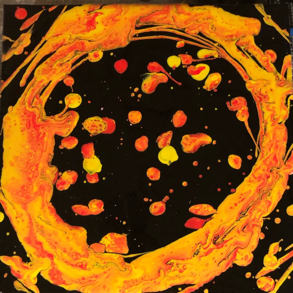 Acrylic canvas art 10x10 “ring of fire”